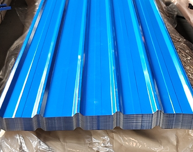 Blue corrugated sheet